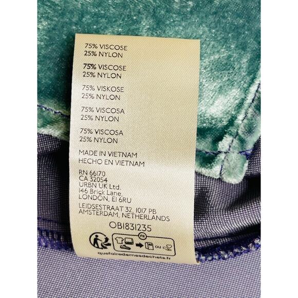 Free People NWT Camille Velvet Midi Dress size Medium Smocked Sapphire - Picture 9 of 11